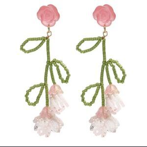 Bohemian flower drop earrings N236